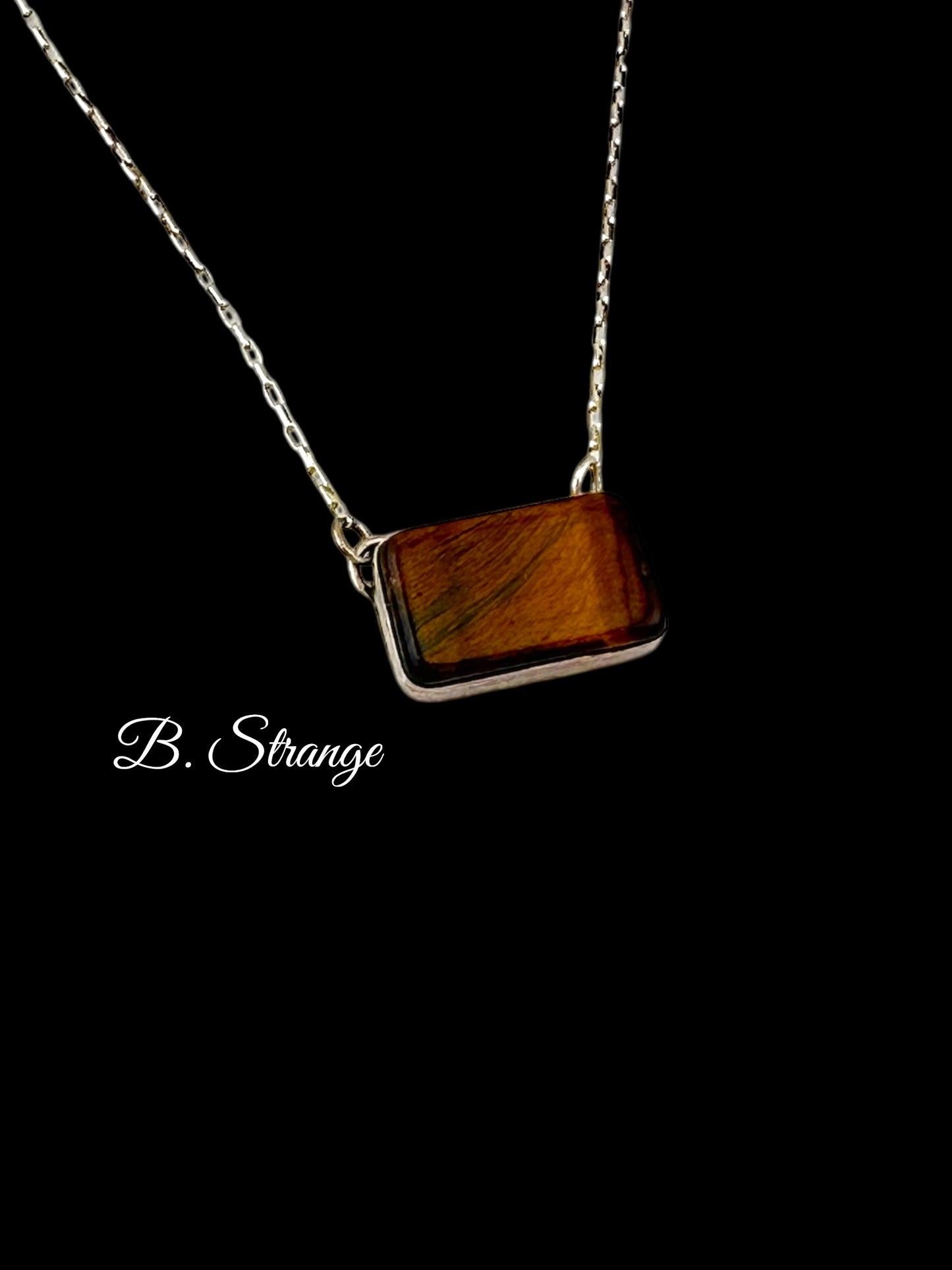Tiger Eye Bar Necklace