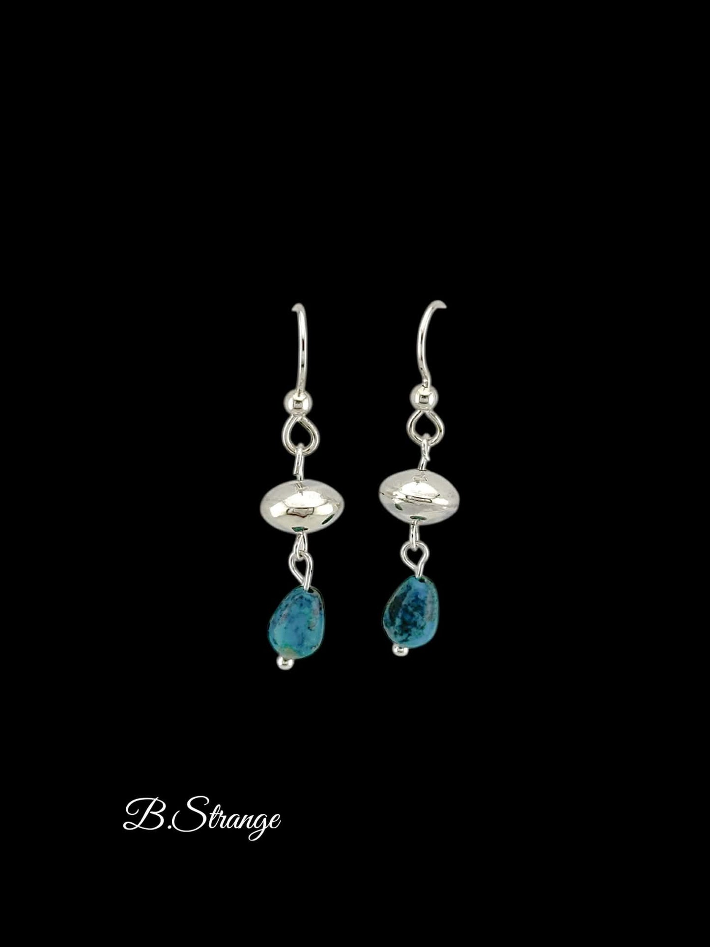 Dangle Sterling Silver Pearl with Kingman Turquoise